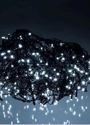 Новогодняя гирлянда уличная бахрома 36 м 600 led черный провод белый nai