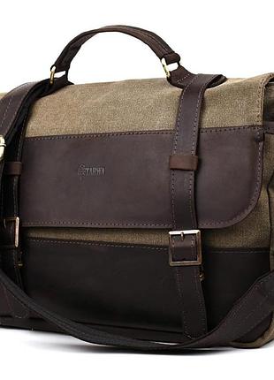Чоловічий портфель із канвасу та шкіри наппа tarwa rch-3920-3md