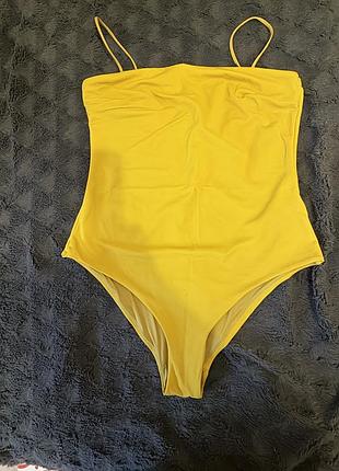 Яскравий суцільний купальник h&m — трендовий колір summer lemon 🍋