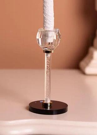 Стеклянный подсвечник crystal pillar 17 см на стол декоративный nai