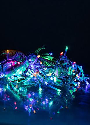 Новогодняя гирлянда уличная бахрома 6 м 105 led белый провод мультиколор nai