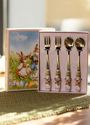 Набір столових приборів rabbit family 4 предмети на 2 персони nai