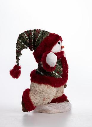 Новогодняя фигурка снеговик с шишкой 19×17×40 см nai