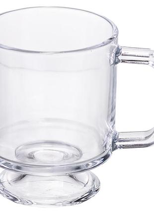 Набор чашек 6 шт для чая и кофе goblet по 300 мл кружки стеклянные прозрачный nai