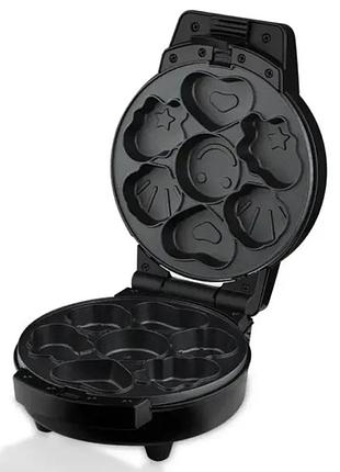 Мультипекар sokany sk-08105 5 в 1 600 вт з антипригарними панелями: для вафель коржів пончиків горішків фігурного nai