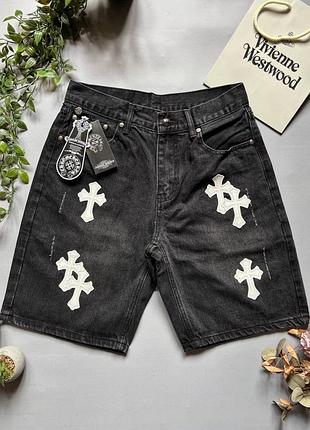 Джинсові шорти від бренду chrome hearts