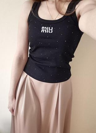 Топ-майка в рубчик от miu miu
