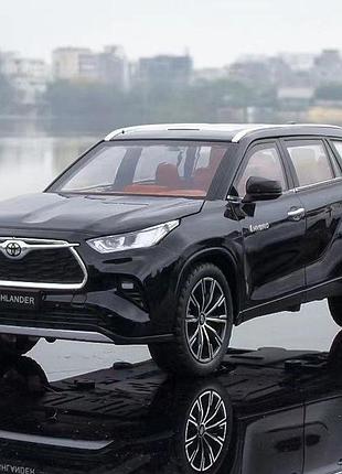 Металлический внедорожник toyota highlander hybrid 1:24 инерционная машинка для детей, свет звук, открываются 4 двери