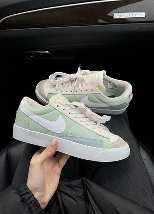 😍 женские кроссовки nike blazer low mint/beige