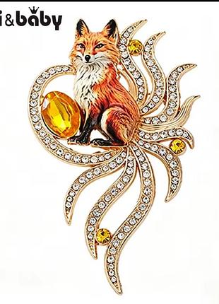 Брошь wuli&amp;baby charming fox лиса 🦊