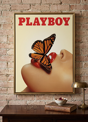 Плакат на полотні "обкладинка playboy", 50х70 см, без рамки
