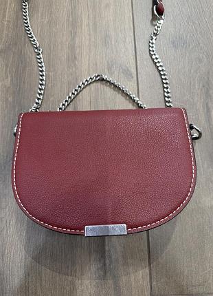 Маленька бордова сумка zara,