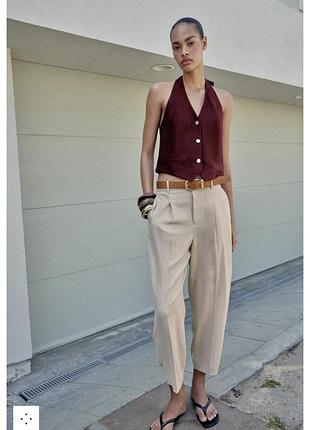 Красивые брюки из смеси льна и вискозы zara