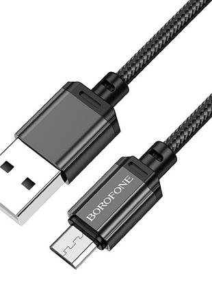 Кабель borofone bx87 sharp живлення та передачі даних - micro, колір чорний bx87mb