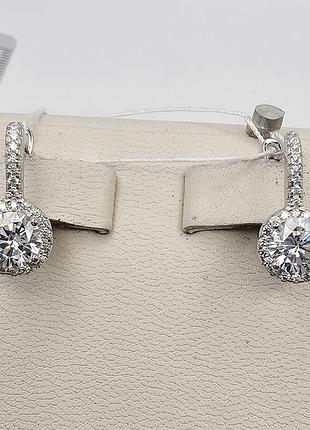 Сережки серебряные с кубическим цирконием 4,51 г