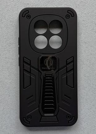 Poco m8 pro чохол armor magnetic протиударний, чорний, матовий пластик з ніжкою підставкою