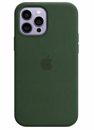 Чехол silicone case magsafe + animation full size iphone 12 pro max / cyprus green / силиконовый чехол для айфон / анимация