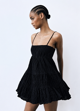Короткое платье на бретелях от zara