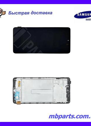 Дисплей с сенсором samsung m526 galaxy m52 oled black (оригинальный размер матрицы) в сборе с рамкой