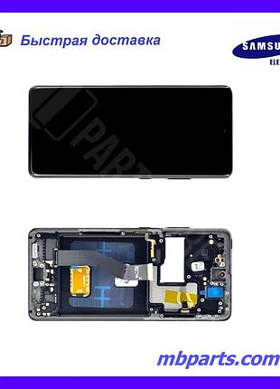 Дисплей samsung g998 galaxy s21 ultra oled black (оригинальный размер матрицы) в сборе с рамкой