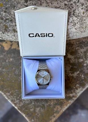 Металевий годинник casio silver / сріблястий наручний годинник касіо / вінтаж / ретро стиль