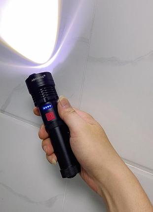 Фонарик ручной аккумуляторный bailong bl x72 p50 с usb зарядкой зумом и несколькими режимами яркости света