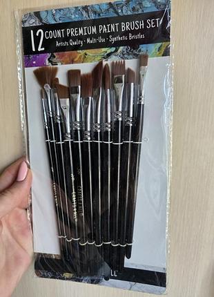 Набор кисточки для художников - crafts 4 all 12 count premium paint