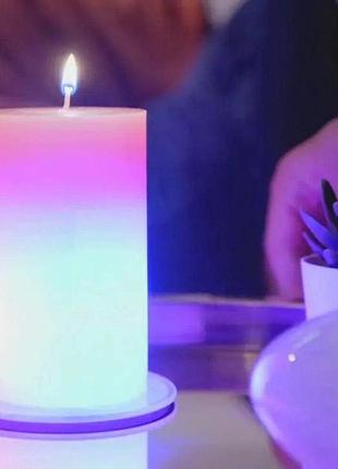 Свеча восковая с подсветкой 7 цветов candled magic el-2327 / магическая свеча с настоящим огнем