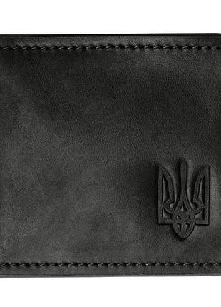Кожаная черная обложка grande pelle из натуральной кожи для удостоверения участника боевых действий с гербом