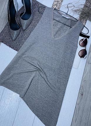 Асиметричний топ mango s oversize коричневий подовжений топ з вирізом