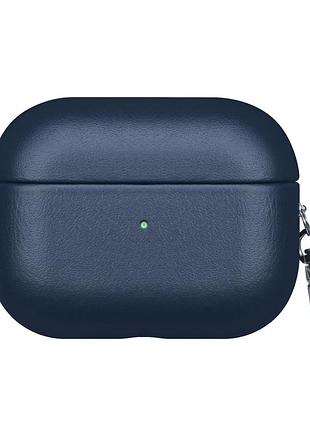 Чехол для airpods 3 кожаный midnight blue стильный аксессуар для защиты наушников