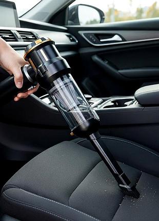 Беспроводной автопылесос 120w с 9 насадками usb зарядка черный модель hl-138