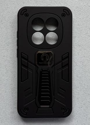 Xiaomi redmi note 15 pro 5g чехол armor magnetic противоударный, черный, матовый пластик с ножкой подставкой