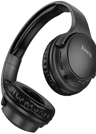 Беспроводные наушники hoco w40 bluetooth 5.3 200 мач черные для телефона с aux и microsd