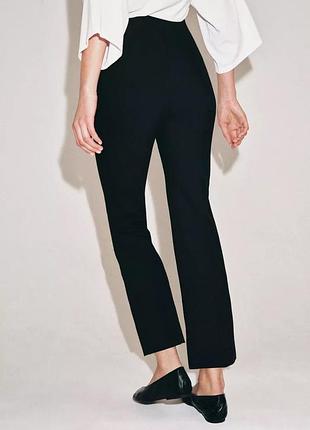 Zara чорні кльош штани вкорочені стрейчеві m-l