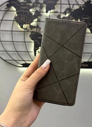 Качественный чехол-книжка для xiaomi redmi 13c/poco c65, защитный чехол-книжка для телефона редми 13c/поко с65 (серый)