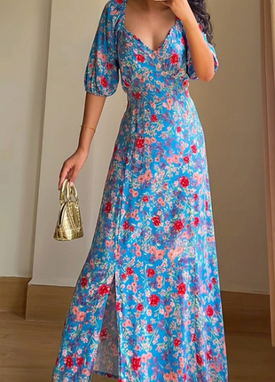 Летнее макси платье из вискозы peacocks размера m