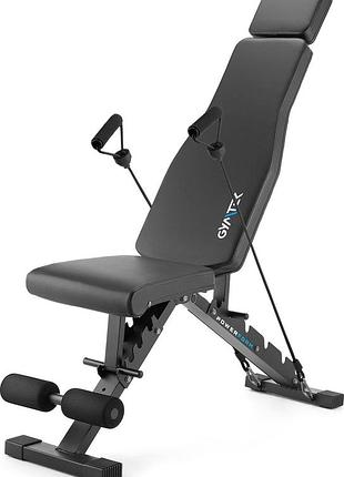 Складана регульована лавка для тренувань gymtek xl500 з еспандерами