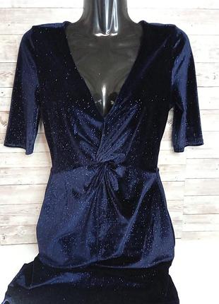 Праздничное велюровое платье с блестками river island размер xs