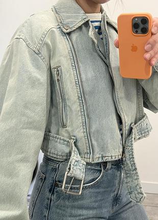 Нова куртка джинсова косуха zara