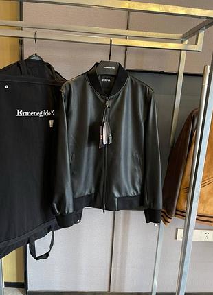 Чоловіча куртка бомбер з натуральної шкіри zegna