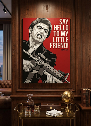 Обличчя зі шрамом: самоклейний плакат scarface (30x40 см)