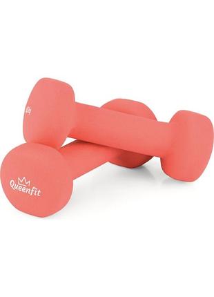 Гантелі для фітнесу неопренові queenfit 2х0,5кг рожевий