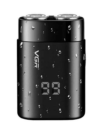 Электробритва vgr v-347 ipx7 противоударная для влажного бритья черная
