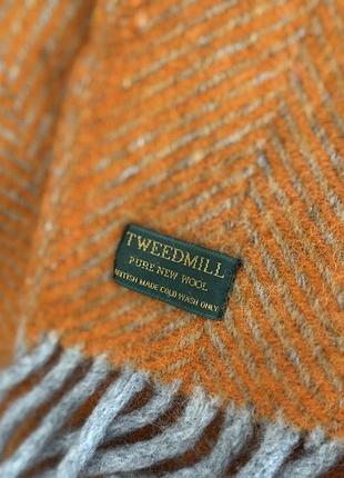 Помаранчевий плед з вовни tweedmill
