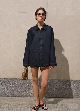 Джинсовая куртка zw collection с накладными петлями