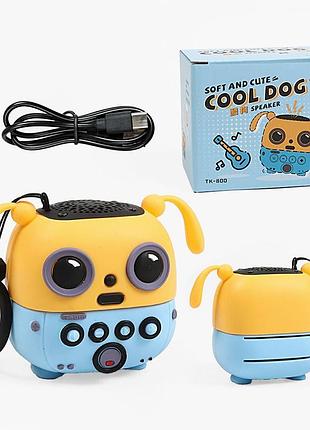 Детская bluetooth колонка собачка cool dog, детская музыкальная колонка, высота 6 см, детская беспроводная колонка собачка