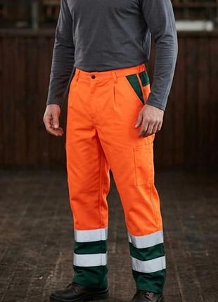 Яскраві робочі світловідбиваючі штани високої видимості (hi-vis)