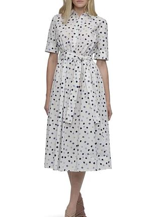 Котонова брендова сукня в крапинку dkny