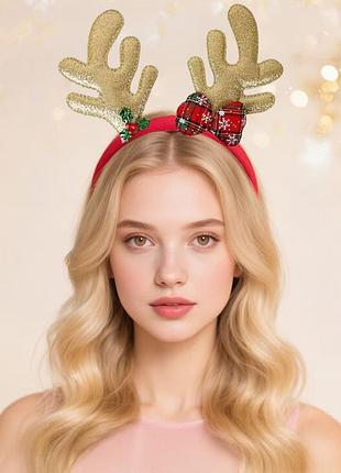 Новогодний обруч на голову обтянут